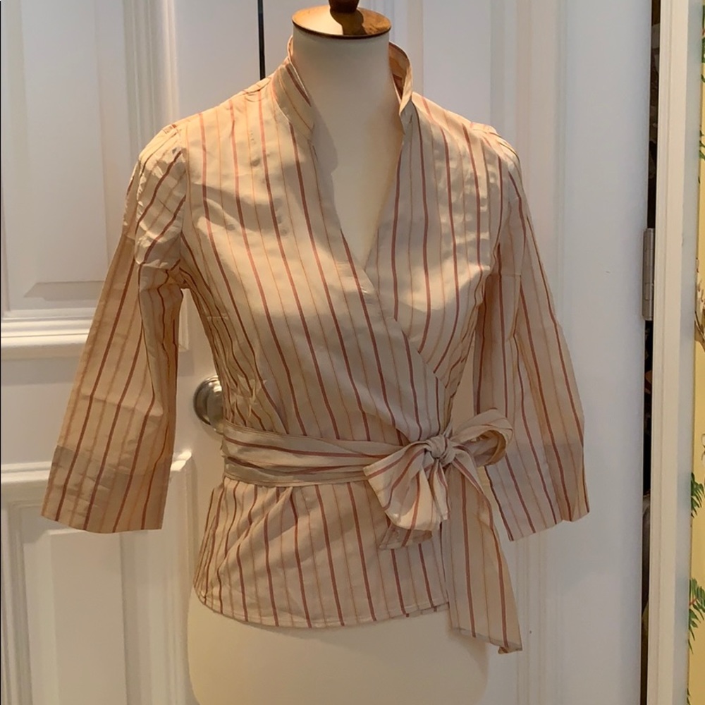 Zara woman striped wrapped blouse size m